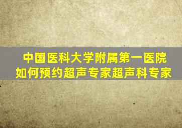 中国医科大学附属第一医院如何预约超声专家超声科专家