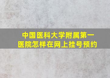 中国医科大学附属第一医院怎样在网上挂号预约