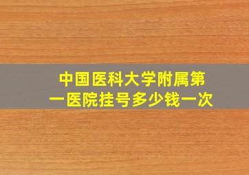 中国医科大学附属第一医院挂号多少钱一次