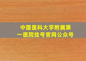 中国医科大学附属第一医院挂号官网公众号