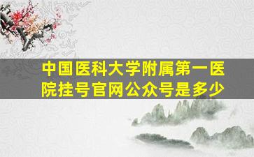 中国医科大学附属第一医院挂号官网公众号是多少