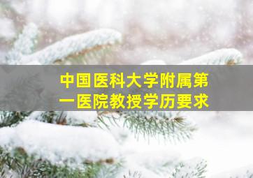 中国医科大学附属第一医院教授学历要求