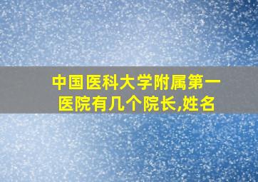 中国医科大学附属第一医院有几个院长,姓名