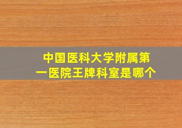 中国医科大学附属第一医院王牌科室是哪个