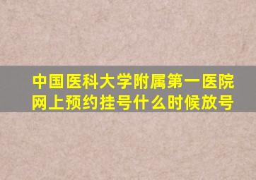 中国医科大学附属第一医院网上预约挂号什么时候放号