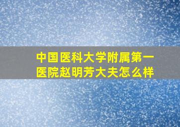 中国医科大学附属第一医院赵明芳大夫怎么样