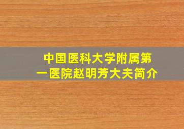 中国医科大学附属第一医院赵明芳大夫简介