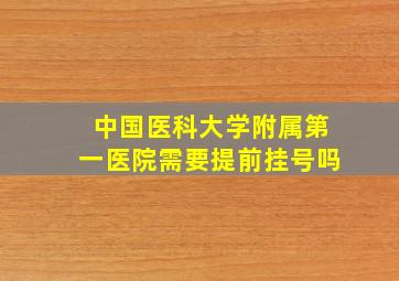 中国医科大学附属第一医院需要提前挂号吗