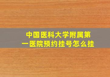 中国医科大学附属第一医院预约挂号怎么挂