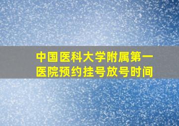 中国医科大学附属第一医院预约挂号放号时间