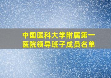 中国医科大学附属第一医院领导班子成员名单