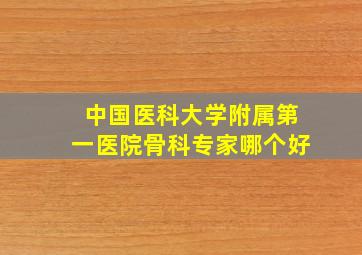 中国医科大学附属第一医院骨科专家哪个好