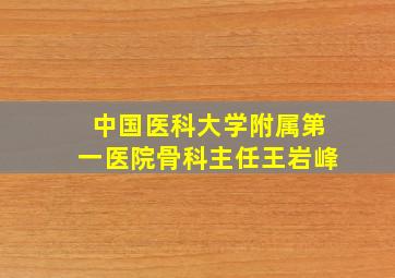 中国医科大学附属第一医院骨科主任王岩峰