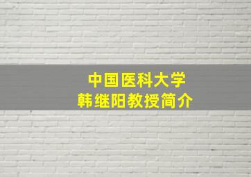 中国医科大学韩继阳教授简介