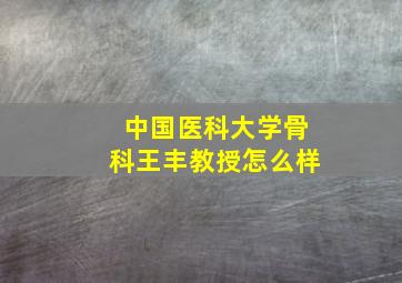 中国医科大学骨科王丰教授怎么样