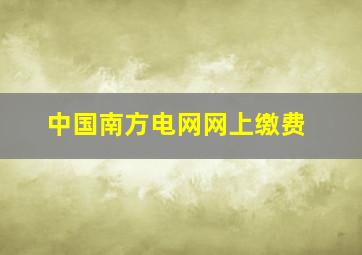 中国南方电网网上缴费