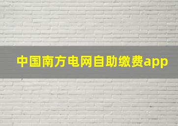 中国南方电网自助缴费app