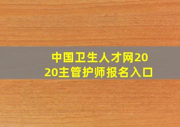 中国卫生人才网2020主管护师报名入口