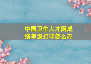 中国卫生人才网成绩单没打印怎么办