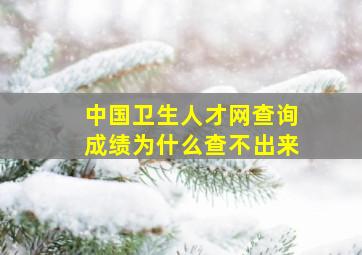 中国卫生人才网查询成绩为什么查不出来