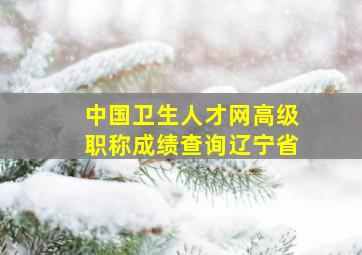 中国卫生人才网高级职称成绩查询辽宁省