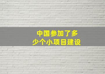 中国参加了多少个小项目建设