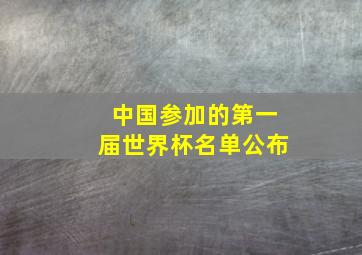 中国参加的第一届世界杯名单公布