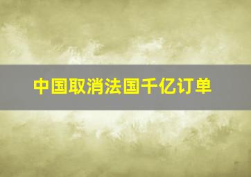 中国取消法国千亿订单