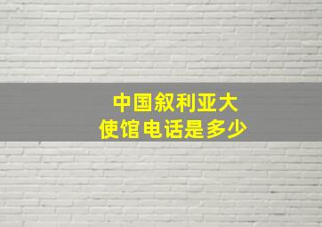 中国叙利亚大使馆电话是多少