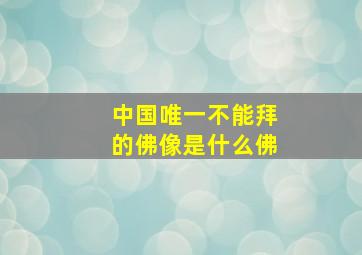 中国唯一不能拜的佛像是什么佛