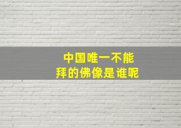 中国唯一不能拜的佛像是谁呢