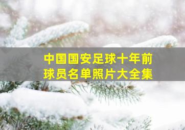 中国国安足球十年前球员名单照片大全集