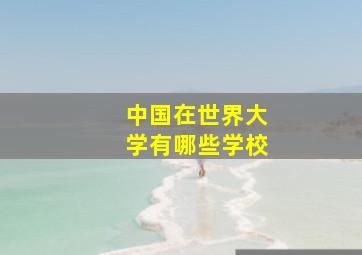 中国在世界大学有哪些学校