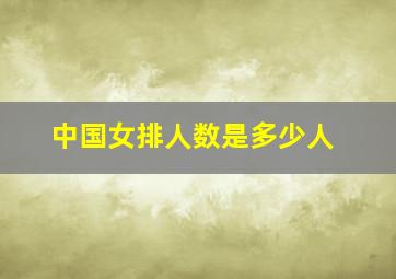 中国女排人数是多少人