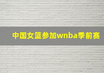 中国女篮参加wnba季前赛