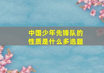 中国少年先锋队的性质是什么多选题