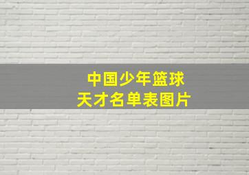 中国少年篮球天才名单表图片