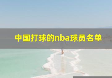 中国打球的nba球员名单