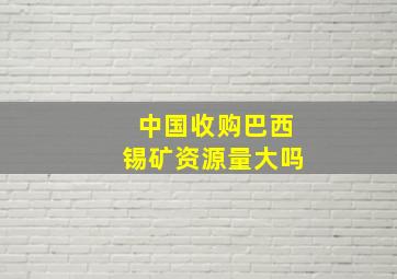 中国收购巴西锡矿资源量大吗