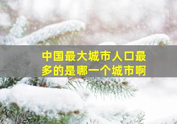 中国最大城市人口最多的是哪一个城市啊