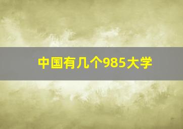 中国有几个985大学