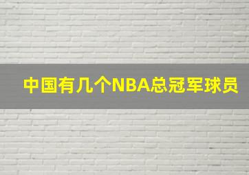 中国有几个NBA总冠军球员