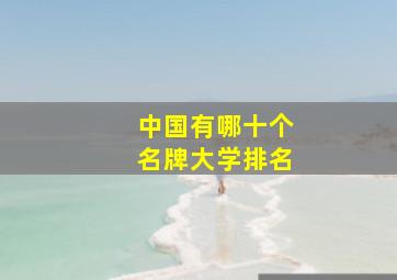 中国有哪十个名牌大学排名