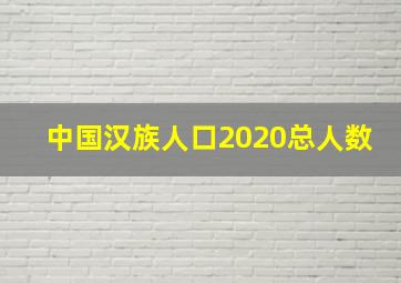 中国汉族人口2020总人数