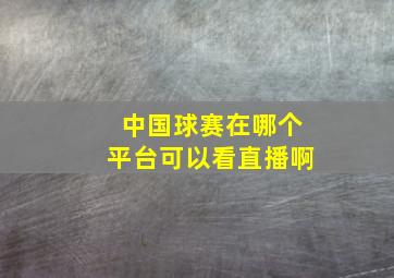 中国球赛在哪个平台可以看直播啊