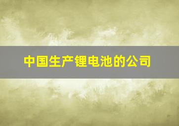 中国生产锂电池的公司