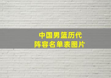 中国男篮历代阵容名单表图片