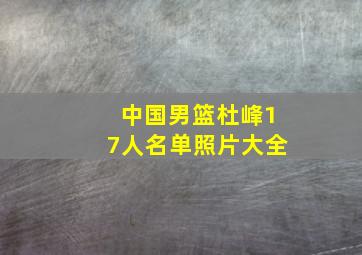 中国男篮杜峰17人名单照片大全