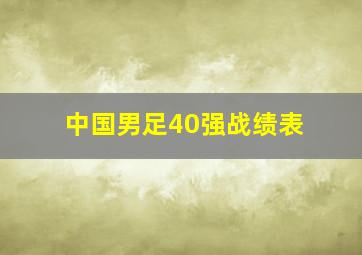 中国男足40强战绩表