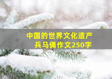 中国的世界文化遗产兵马俑作文250字